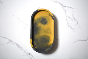 Yellow and Gray Oval Concrete Tray