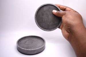Set of 4 Gray Concrete Circle Coasters